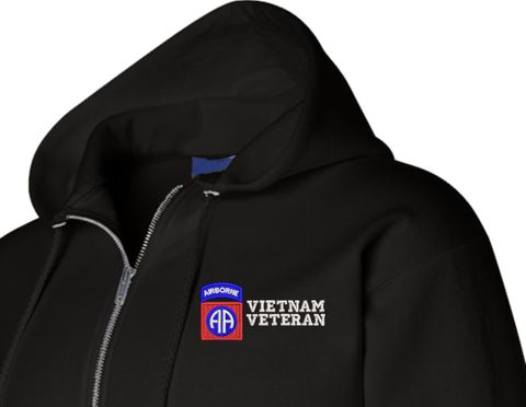 82ND Airborne Division Vietnam Veteran Zippered Hoodie