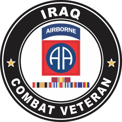 82nd Airborne Division Iraq with GWOT Ribbons Combat Veteran Decal