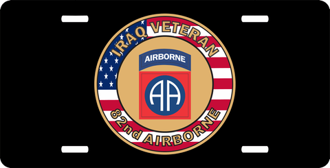 82nd Airborne Iraq Veteran License Plate