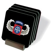 82nd Airborne Jump Wings Coasters - Set of 4