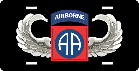82nd Airborne Jump Wings License Plate