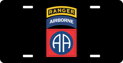 82nd Airborne with Ranger Tab License Plate