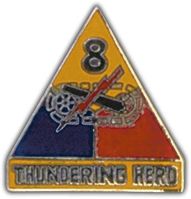 8TH ARMORED DIVISION...THUNDERING HEARD LAPEL PIN