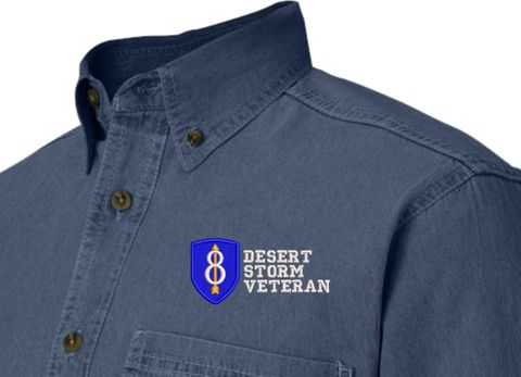 8th Infantry Division Desert Storm Veteran Denim Shirt