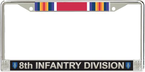 8th Infantry Division WW2 Veteran Service Ribbon License Plate Frame