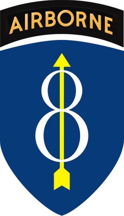 8th Infantry Division with Airborne Tab Decal Sticker