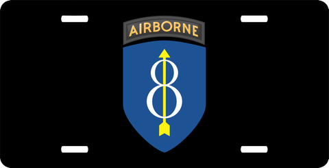 8th Infantry with Airborne Tab License Plate