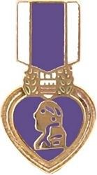 9/16" Purple Heart Lapel Hat Pin