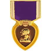 3/4" Purple Heart Lapel Hat Pin