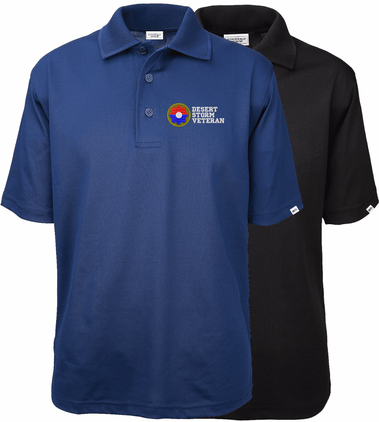 9th Infantry Division Desert Storm Veteran Authentically American Mens Moisture Wicking Polo