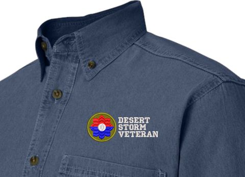 9th Infantry Division Desert Storm Veteran Denim Shirt