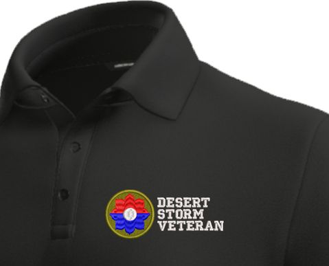 9th Infantry Division Desert Storm Veteran Moisture Wicking Polo
