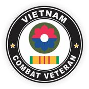 9th Infantry Division Vietnam Combat Veteran with Ribbon Decal