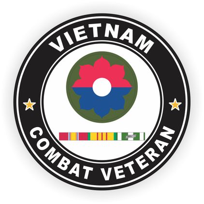 9th Infantry Division Vietnam Combat Veteran with Ribbons Decal
