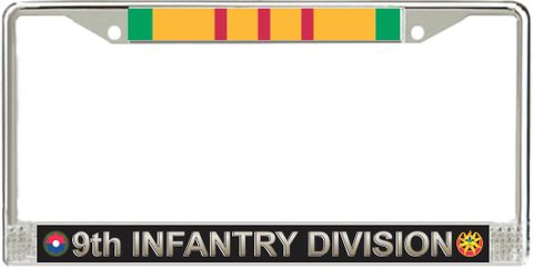 9th Infantry Division Vietnam Veteran Service Ribbon License Plate Frame