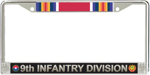 9th Infantry Division WW2 Veteran Service Ribbon License Plate Frame