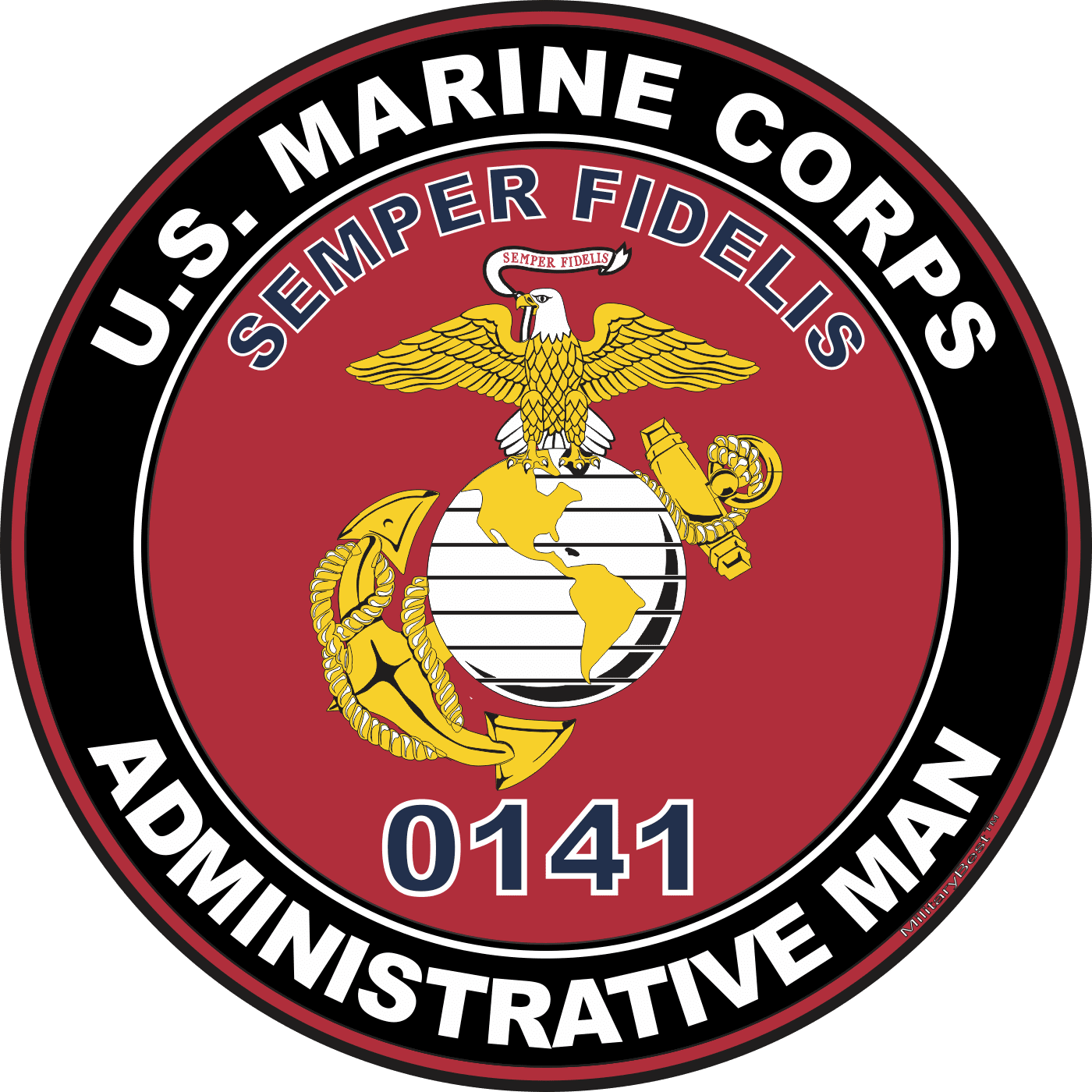 U.S.M.C. MOS 0141 Administrative Man Decal