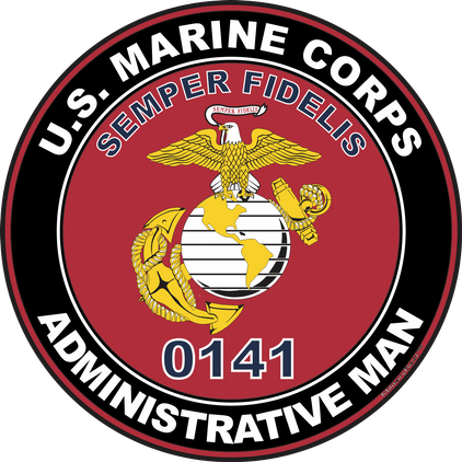 U.S.M.C. MOS 0141 Administrative Man Decal