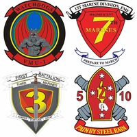 Afghanistan and Iraq Marine Corps Unit Stickers Decals Thumbnail Illustration
