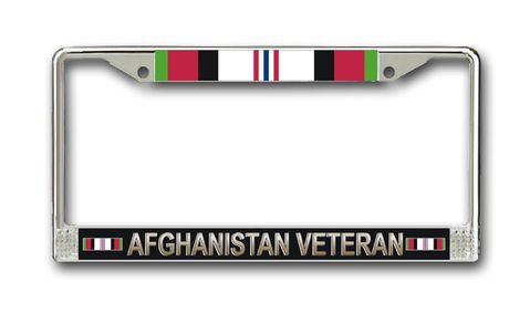 Afghanistan Veteran Chrome License Plate Frame