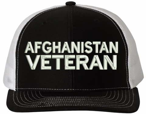 Afghanistan Veteran Text Only USA Mesh-Back Cap