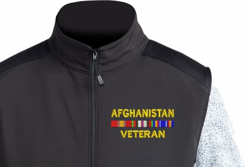 Afghanistan Veteran with Service Ribbons Thermal Windstop Vest
