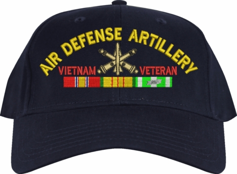 Air Defense Artilery Vietnam Veteran Navy Blue Low Profile (Made in USA) Embroidered Cap