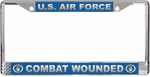 Air Force 'Combat Wounded' Purple Heart Veteran License Plate Frame