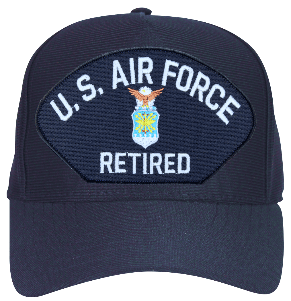 Trade Winds US Air Force Retired Baseball Cap – Embroidered Emblem, Adjustable, Blue Twill, Licensed