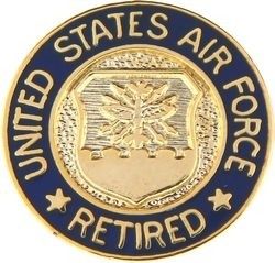 Air Force Retired 5/8" Lapel Pin