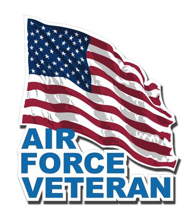 Air Force Veteran with American Flag Decal