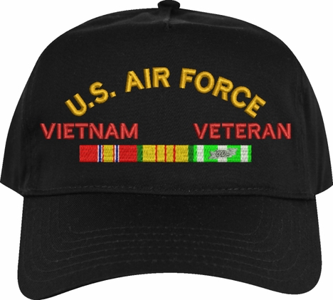 Air Force Vietnam Veteran with Ribbons Embroidered Cap