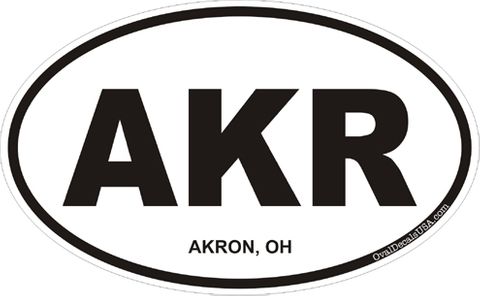 Akron Ohio Oval Decal