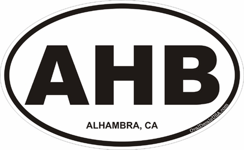Alhambra California Oval Decal