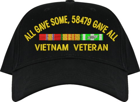 All Gave Some, 58479 Gave All Vietnam Veteran with Vietnam Ribbon Stack USA Cotton-Twill