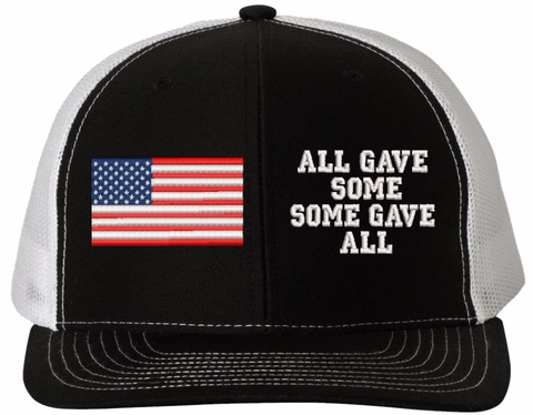 All Gave Some, Some Gave All with American Flag Split USA Mesh Split-Cap