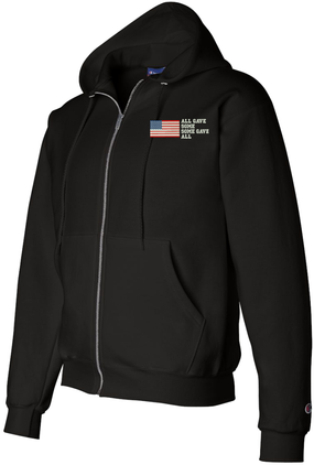 All Gave Some, Some Gave All with American Flag Zippered-Hoodie