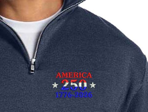 America 250 Embroidered Quarter-Zip Pullover