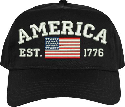 America Est 1776 Embroidered Cap