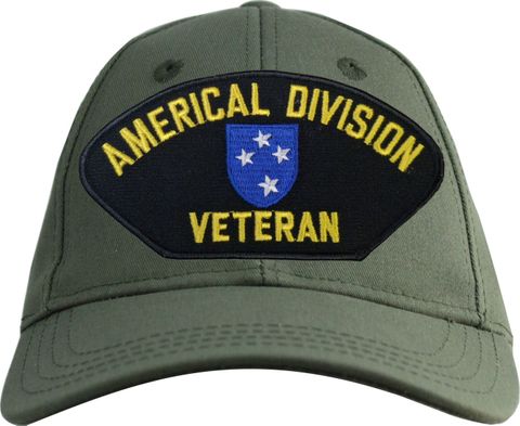 Americal Division Emblem OD Green Low-Profile Cap (Made in the USA) w/ Back Text