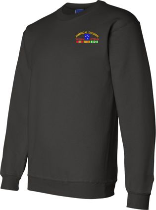 Americal Division Vietnam Veteran with Ribbons Embroidered Sweatshirt