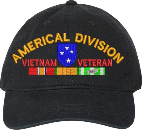Americal Division Vietnam Veteran with Ribbons Unstructured Dad Cap