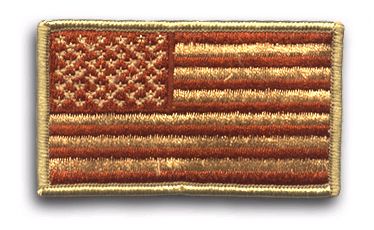 American Flag Desert Tan 3-3/8" X 2" Shoulder Patch