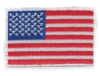 American Flag Hook and Loop White Patch