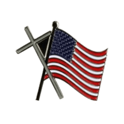 American Flag with Cross Pin