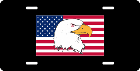 American Flag with Eagle License Plate