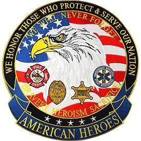 American Heroes X-Large (12-1/2") Jacket Patch