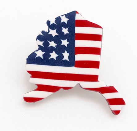 Americana Alaska State Pin