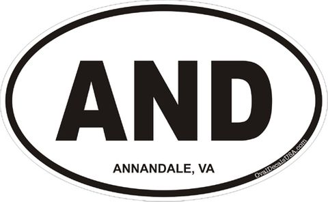 Annandale Virginia Oval Decal