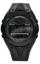 AquaForce Black Digital Watch with Stainless Steel Back